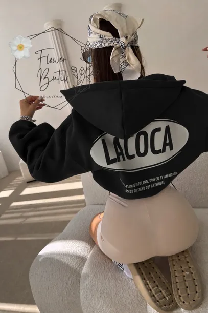 BLUZA LA COCA COMFY FIT ZIP HOODIE CZARNA