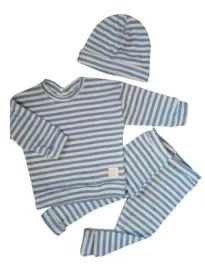 dres-paski-niebiesko-biale-z-czapeczka-rozmiar-170