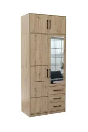 szafa-z-lustrem-z-nadstawka-czarne-uchwyty-costarica-2d-dab-artisan
