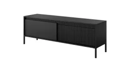 czarna-szafka-rtv-153cm-waska-ryflowane-fronty-senso