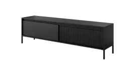 czarna-szafka-rtv-187cm-szeroka-ryflowane-fronty-senso
