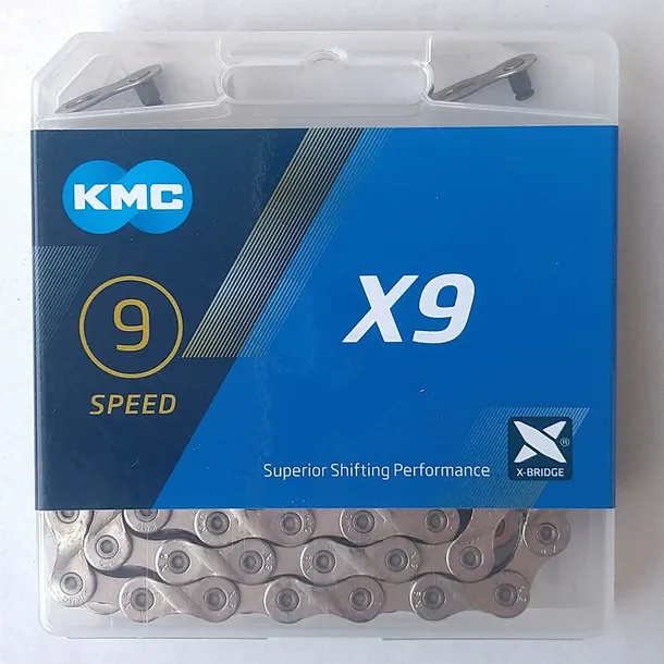 lancuch-9rz-kmc-x9-silver-114og-box-stan-nowy