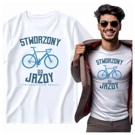 na-prezent-koszulka-meska-stworzony-do-jazdy-zmuszony-do-pracy-rower