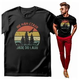 koszulka-meska-z-nadrukiem-nie-mam-czsu-jade-do-lasu-vintage