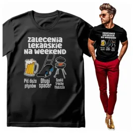 koszulka-meska-zalecenia-lekarskie-na-weekend-piwo-grill-koszenie-trawy