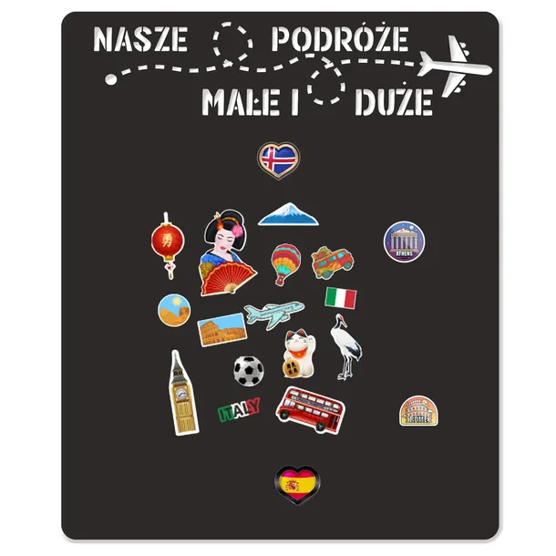 Samoprzylepna Tablica na magnesy z podróży mata magnetyczna na ścianę 58x70