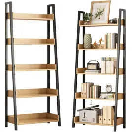 regal-drabinka-na-ksiazki-segregatory-debowy-czarny-do-biura-salonu-loft