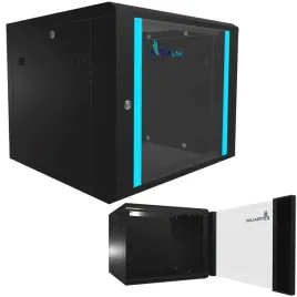 szafa-rack-9u-600x600-szafka-wiszaca-rack-czarna-szklane-drzwi