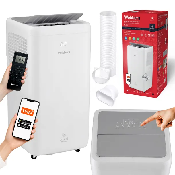 Klimatyzator przenośny Webber 2,6 kW 9000BTU 3w1 WiFi osuszacz pilot 43m2