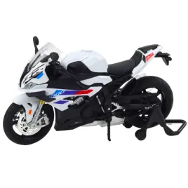 bialy-sportowy-motocykl-metalowy-swiatla-dzwieki