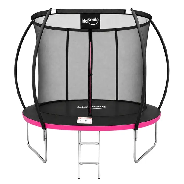 Trampolina ogrodowa z siatką wewnętrzną DZIECI 10FT 312cm drabinka różowa