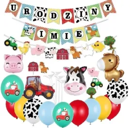 balony-zestaw-zwierzeta-farma-baner-imie