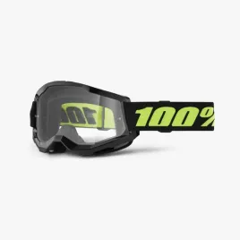 gogle-strata-2-100percent-na-snieg-uv-400-clear-lens-czarny-zolty-fluo