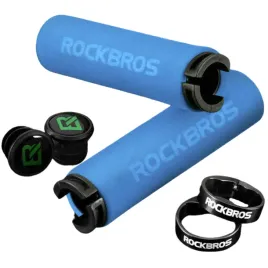 Zdjęcie produktu Rockbros Lekkie chwyty rowerowe z pianki z obejmą na kierownicę niebieskie