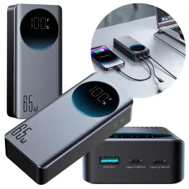 Zdjęcie produktu POWERBANK 30000 mAh 65W USB-C USB POWER BANK Z WYŚWIETLACZEM I KABLEM USB-C