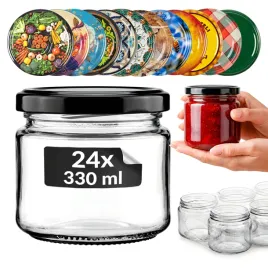 24x-sloiki-na-konfitury-dzem-miod-330-ml-sloiki-na-przetwory-zakretki-fi-82