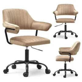 stylowy-fotel-do-domowego-biura-merlin-bezowy-welur-cz