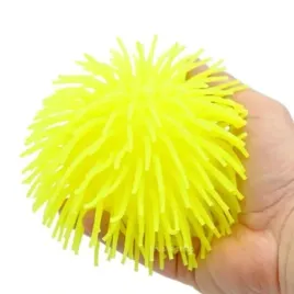 pilka-z-wlosami-gumowymi-sensoryczna-15cm-gniotek-zolta-new-puffy-yellow