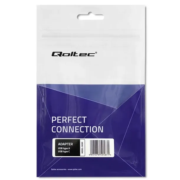 qoltec-adapter-usb-typ-a-meski-or-usb-typ-c-zenski-waga-z-opakowaniem-0-15-kg-stan-nowy