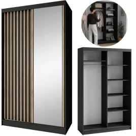 szafa-donatello-120-cm-przesuwna-z-lustrem-pojemna-lustro-lamele-czarna