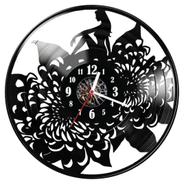 zegar-scienny-z-plyty-winylowej-kobieta-i-kwiaty-381-14