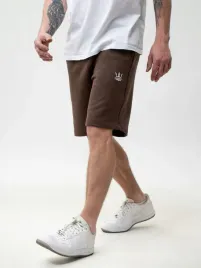 krotkie-spodenki-dresowe-premium-meskie-brazowe-jigga-wear-haft-crown-l