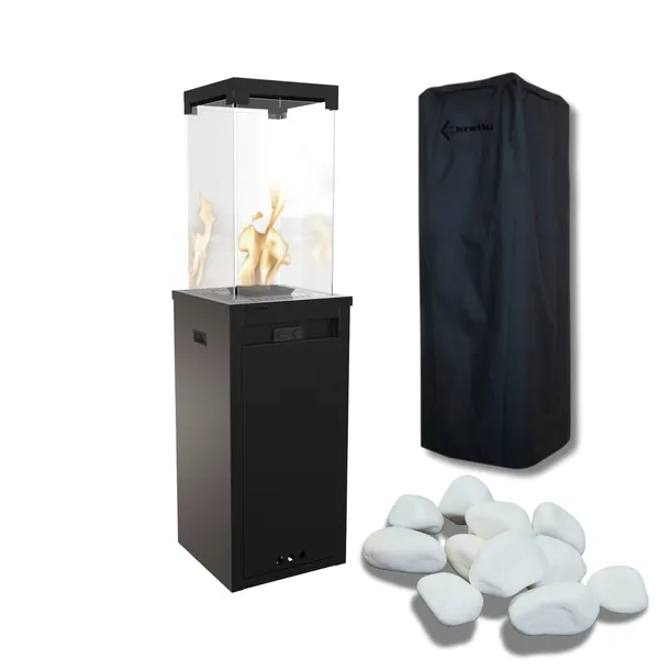 OGRZEWACZ TARASOWY GAZOWY KOMINEK OGRODOWY CZARNY PATIO LIGHT + POKROWIEC