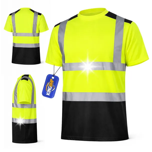T-shirt roboczy ostrzegawczy KOSZULKA ODBLASKOWA 50/50 ODBLASK BAWEŁNA mix