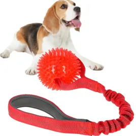 kerbl-bungee-zabawka-dla-psa-pilka-na-tasmie-z-amortyzatorem-czerwona-9cm