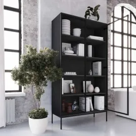 witryna-indust-szerokosc-100-cm-czarna-dwudrzwiowa-do-salonu-styl-loftowy