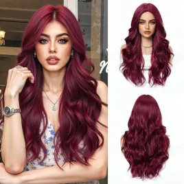 esmee-peruka-damska-czerwone-wino-falowane-naturalne-syntetyczne-wlosy-60cm
