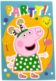 zaproszenia-urodzinowe-swinka-peppa-z-kopertami