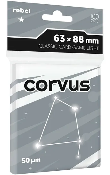 KOSZULKI NA KARTY REBEL CORVUS LIGHT CCG 63x88mm 100 sztuk
