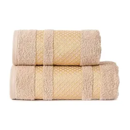 recznik-kapielowy-100percent-bawelna-450g-m-50x90-bezowy-ze-zlota-bordiura