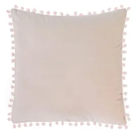 poszewka-z-pomponami-welurowa-rozowa-jasna-domarex-40x40