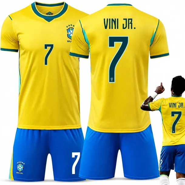 KOMPLET PIŁKARSKI KOSZULKA VINI JR VINICIUS BRAZYLIA MISTRZOSTWA ŚWIATA 2026