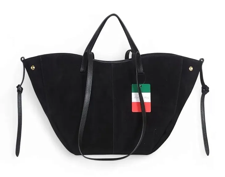 Vera Pelle Włoska zamszowa torebka damska Shopper Bag Bestseller DUŻA