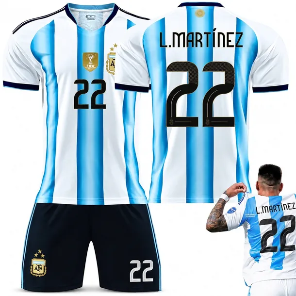 KOMPLET PIŁKARSKI KOSZULKA LAUTARO MARTINEZ MISTRZOSTWA ŚWIATA 2026 ARGENTYNA