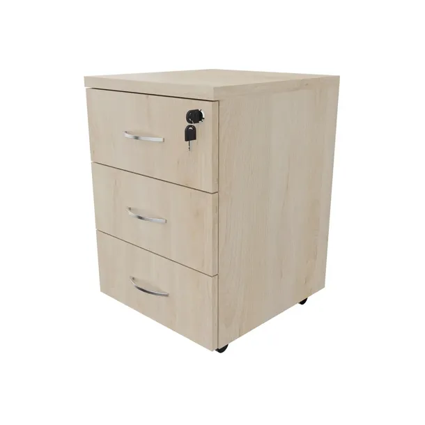 Kontenerek mobilny pod biurko, 3 szuflady buk fiord TOBO