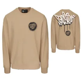 pitbull-west-coast-meski-crewneck-bluza-graffiti-bezowa-3xl