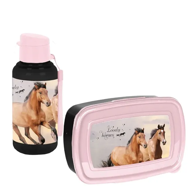 ZESTAW BIDON I ŚNIADANIÓWKA LUNCHBOX PASO KONIE
