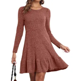 damska-sukienka-midi-swetrowa-elegancka-elastyczna-casualowa-brazowa-l