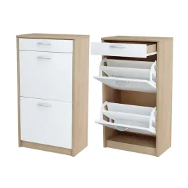 szafka-na-buty-organizer-na-obuwie-2-klapy-szuflada-k034-sonoma-bialy