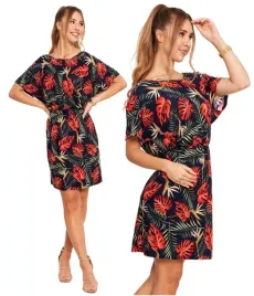 krotka-sukienka-damska-rozkloszowana-zwiewna-kolorowa-wzorzysta-moraj-l-xl