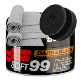soft99-dark-black-wax-do-woskowania-czarnego-lakieru-zestaw-z-mikrofibrami