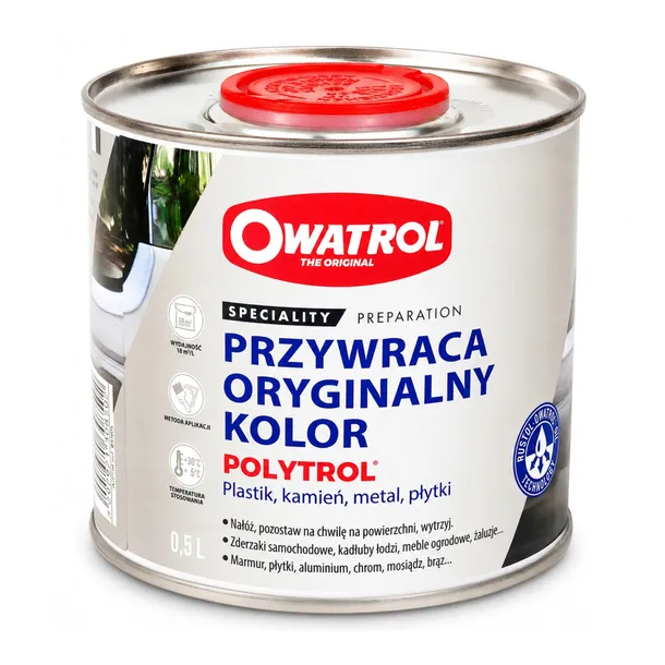 Owatrol Polytrol zestaw z mikrofibrą do przywracania koloru plastików 500ml