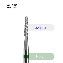 nailsoftheday-frez-karbidowy-zielony-do-opracowania-tunelu-1-6-x-8-mm
