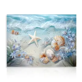 dazzlewall-obraz-plaza-muszle-rozgwiazdy-30x40cm-bez-ramy