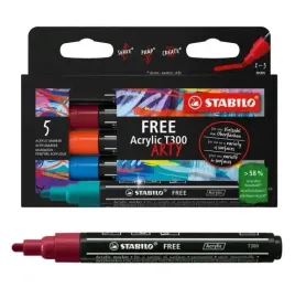 markery-stabilo-free-acrylic-t300-urban-set-5-szt-etui-kartonowe
