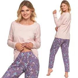 moraj-elegancka-stylowa-pizama-damska-dlugi-rekaw-koronka-5100-005-m